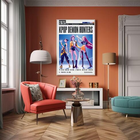 COMOR damon huntors poster For Fans Kids Birthday Party Decorations Gifts-deman huntors Posters Canvas Prints Picture For Teen Boy girls Bedroom Decor (KP3,12L x16W) in Saudi Arabia