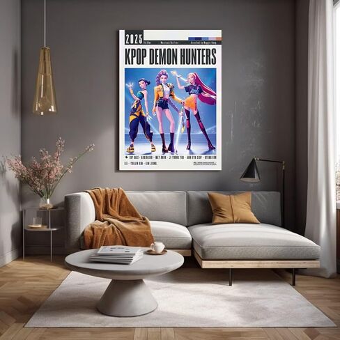 COMOR damon huntors poster For Fans Kids Birthday Party Decorations Gifts-deman huntors Posters Canvas Prints Picture For Teen Boy girls Bedroom Decor (KP3,12L x16W) in Saudi Arabia