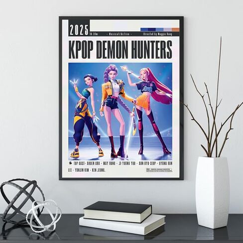 COMOR damon huntors poster For Fans Kids Birthday Party Decorations Gifts-deman huntors Posters Canvas Prints Picture For Teen Boy girls Bedroom Decor (KP3,12L x16W) in Saudi Arabia