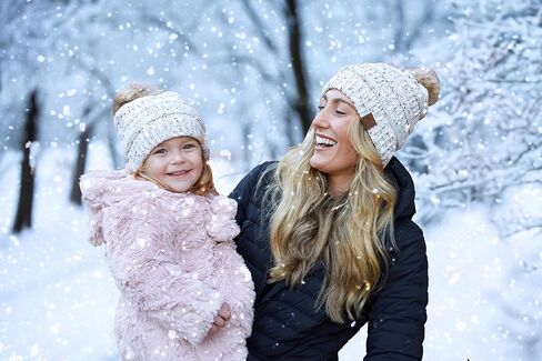 Funky Junque Women's Knit Pom Beanie Hat: Confetti - Ivory (Faux Fur Pom) in Saudi Arabia