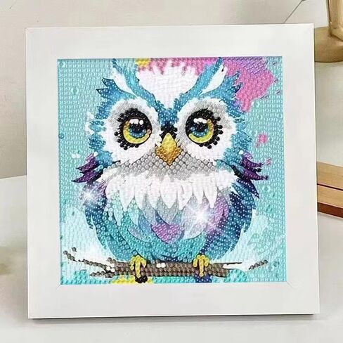 6 * 6 Inch 5D Cartoon Cute Owl Diamond Art Kits DIY Diamond Arts Kits for Adults Beginner Drill Gem Art in Saudi Arabia