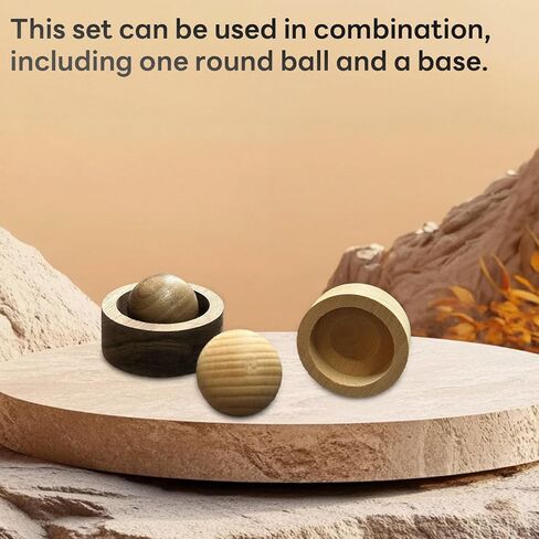 موزع روائح الزيوت العطرية الخشبي - موزع روائح العلاج العطري على شكل كرة مستديرة، خشب الجوز والزان، للمكتب والسيارة وقاعة اليوغا (الجوز) in Kuwait