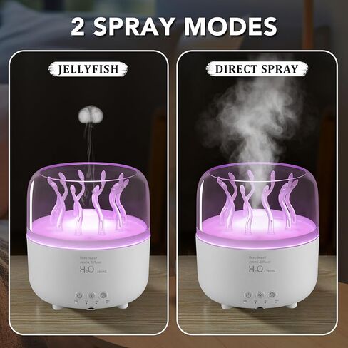 Jellyfish Diffuser 280ml, Cute humidifier, with Remote Control Timer, 7 Color LED Night Light, Essential oiluser Suitable for Home Office, Hotel spa Yoga Room, auto Shut-Off in Saudi Arabia