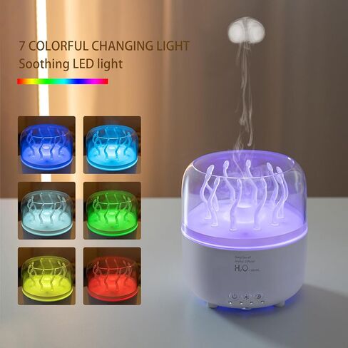 Jellyfish Diffuser 280ml, Cute humidifier, with Remote Control Timer, 7 Color LED Night Light, Essential oiluser Suitable for Home Office, Hotel spa Yoga Room, auto Shut-Off in Saudi Arabia
