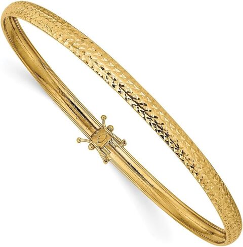 Diamond2Deal Solid 14k Yellow Gold Flexible Bangle Bracelet in Saudi Arabia