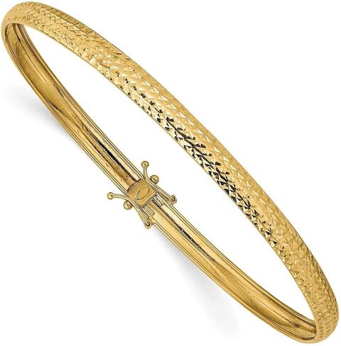 Diamond2Deal Solid 14k Yellow Gold Flexible Bangle Bracelet in Saudi Arabia