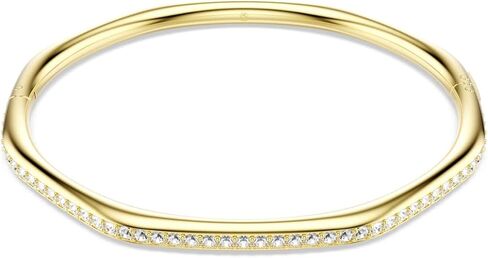 Swarovski Dextera bangle, Octagon shape, Round cut, White, Gold-tone plated in Saudi Arabia