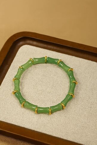 Feng Shui Bracelet, Green Jade Gold Beads Stretch Protection Money Bracelet Wealth For Women Trendy Dainty Waterproof Abundance Rich Fortune Spiritual Jewelry Gift in Saudi Arabia