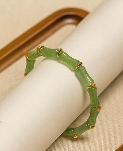 Feng Shui Bracelet, Green Jade Gold Beads Stretch Protection Money Bracelet Wealth For Women Trendy Dainty Waterproof Abundance Rich Fortune Spiritual Jewelry Gift in Saudi Arabia