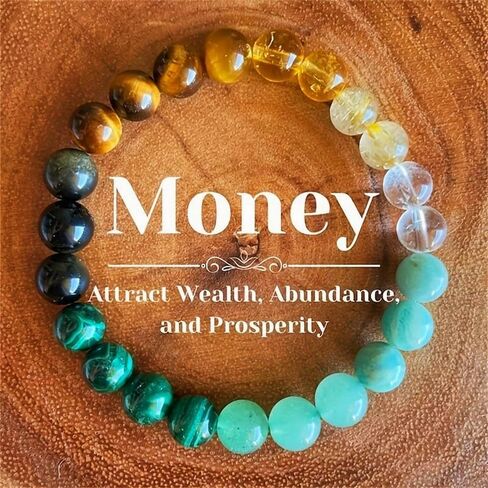 Money Attraction Bracelets for Women & Men Natural Crystal Stone Bracelets Attracts Money Wealth Feng Shui Beaded Bracelet in Saudi Arabia