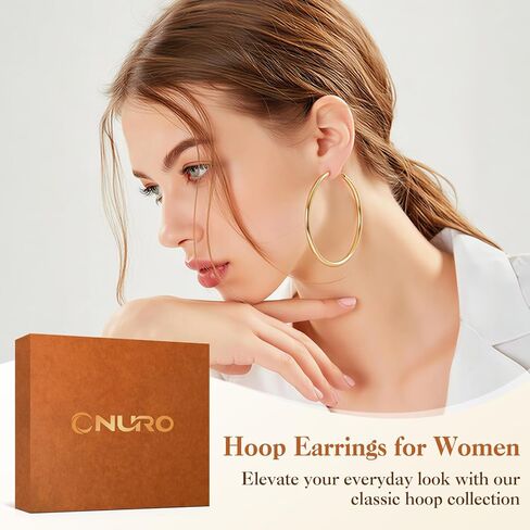 8 Pairs Gold Silver Hoop Earrings for Women, Hypoallergenic Stainless Steel Two Tone hoop earrings set, Lightweight Earrings Hoops for Women 4 Sizes (30/40/50/60mm) in Saudi Arabia