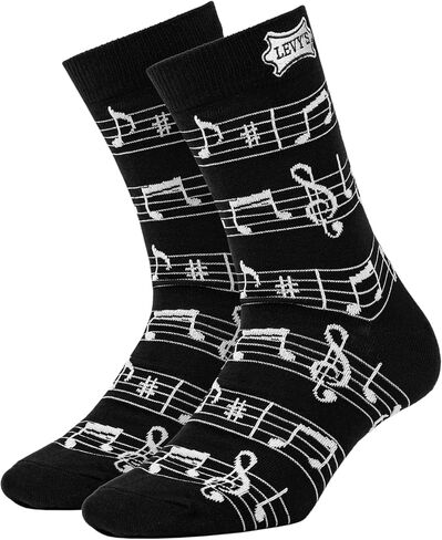 Levy's Leathers Pattern Crew Socks, Cool Novelty Conversation Starter for Musicians, Teachers, and more! in Saudi Arabia
