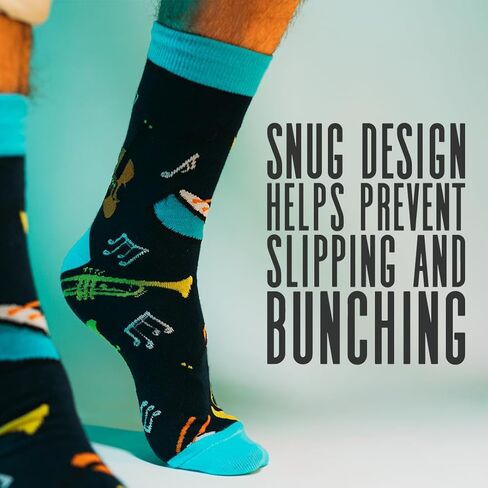 Levy's Leathers Pattern Crew Socks, Cool Novelty Conversation Starter for Musicians, Teachers, and more! in Saudi Arabia