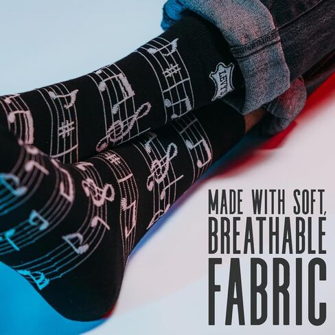 Levy's Leathers Pattern Crew Socks, Cool Novelty Conversation Starter for Musicians, Teachers, and more! in Saudi Arabia
