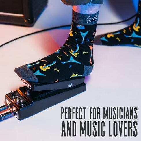Levy's Leathers Pattern Crew Socks, Cool Novelty Conversation Starter for Musicians, Teachers, and more! in Saudi Arabia