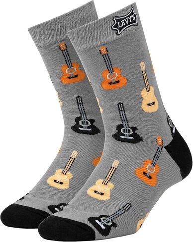 Levy's Leathers Pattern Crew Socks, Cool Novelty Conversation Starter for Musicians, Teachers, and more! in Saudi Arabia