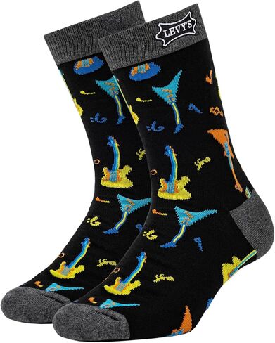Levy's Leathers Pattern Crew Socks, Cool Novelty Conversation Starter for Musicians, Teachers, and more! in Saudi Arabia