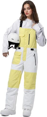 Ski Bibs Women and Mens,Waterproof Insulated Bibs, Windproof Adjustable Ski Overalls for Snowmobile Snow Sports in Saudi Arabia