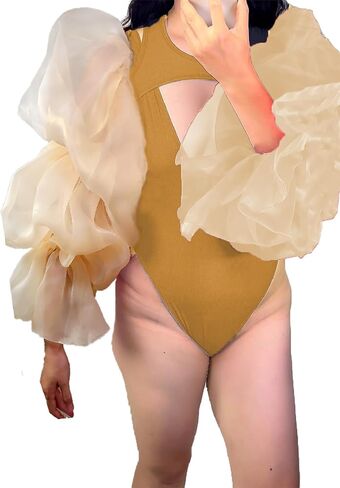 DooWay Oversize Detachable Sleeves for Wedding Dress Silky Organza Bridal Removable Puff Sleeves 40" in Saudi Arabia