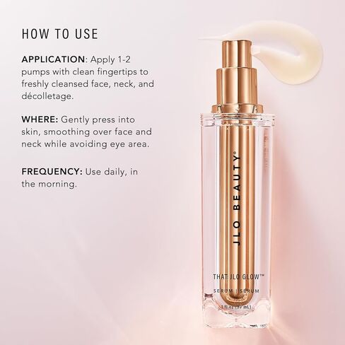 JLO Beauty أن Jlo Glow Serum | العناية بالبشرة التي تشد وتُرطب ، مصنوعة من النياسيناميد والسكوالان in Kuwait
