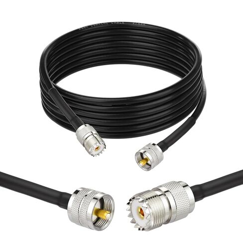 Yuslao PL-259 UHF CB Coax Cable 6ft ، PL-259 uhf ذكر إلى أنثى خسارة منخفضة RG8X كابل CB CB لراديو لحم الخنزير ، محلل الهوائي ، الحمل الوهمي ، متر SWR in Kuwait