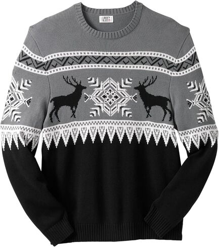 KingSize Men's Big & Tall Holiday Crewneck Sweater in Saudi Arabia