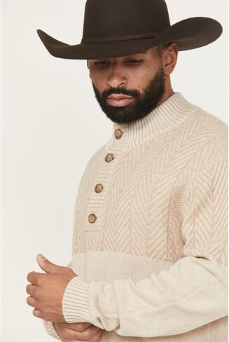 Cinch Men's Cream Button Sweater in Saudi Arabia