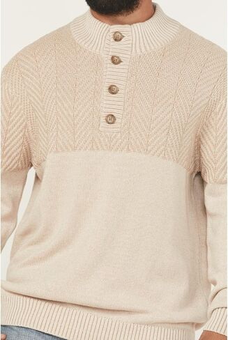 Cinch Men's Cream Button Sweater in Saudi Arabia