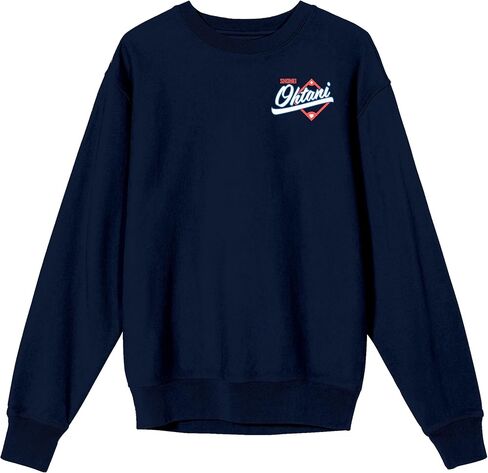 Bioworld Shohei Ohtani Baseball Sports Number 17 Adult Navy Blue Crew Neck Long Sleeve Sweatshirt in Saudi Arabia