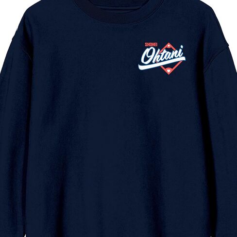 Bioworld Shohei Ohtani Baseball Sports Number 17 Adult Navy Blue Crew Neck Long Sleeve Sweatshirt in Saudi Arabia