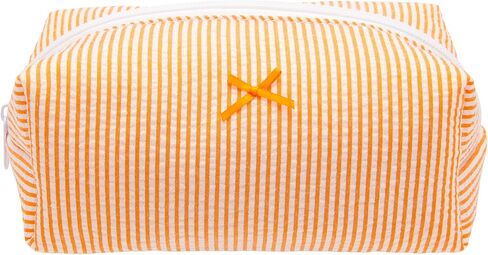 PAZIMIIK 6PCS Cozy Makeup Bag Small Aesthetic Travel Zipper Cosmetic Pouch for Women Make Up Beauty Accessories Brushes, Stripe Black in Saudi Arabia