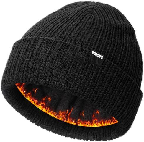 Wmcaps Thermal Fleece Lined Winter Beanie for Men Women, Soft Warm Knit Hat, Stocking Cap for Cold Weather in Saudi Arabia