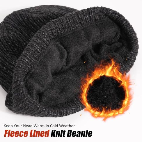Wmcaps Thermal Fleece Lined Winter Beanie for Men Women, Soft Warm Knit Hat, Stocking Cap for Cold Weather in Saudi Arabia