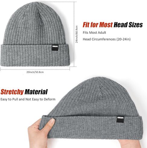 Wmcaps Thermal Fleece Lined Winter Beanie for Men Women, Soft Warm Knit Hat, Stocking Cap for Cold Weather in Saudi Arabia