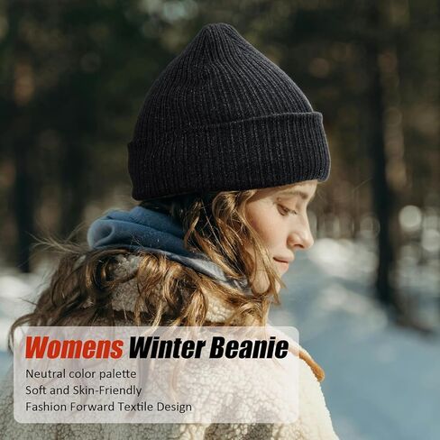 Wmcaps Thermal Fleece Lined Winter Beanie for Men Women, Soft Warm Knit Hat, Stocking Cap for Cold Weather in Saudi Arabia