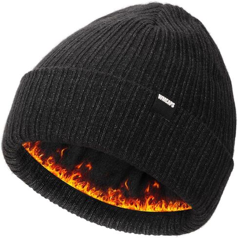 Wmcaps Thermal Fleece Lined Winter Beanie for Men Women, Soft Warm Knit Hat, Stocking Cap for Cold Weather in Saudi Arabia