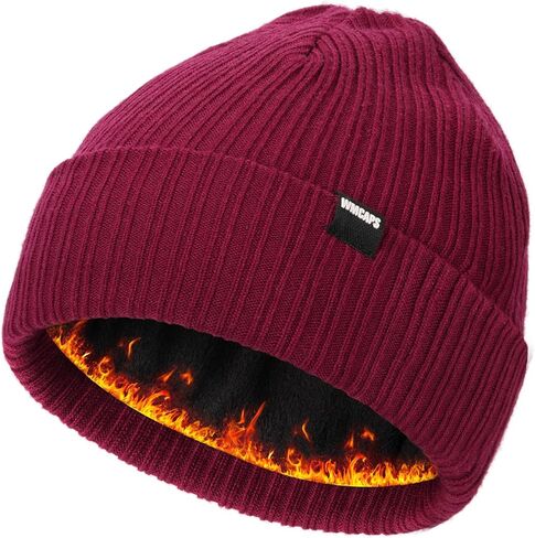 Wmcaps Thermal Fleece Lined Winter Beanie for Men Women, Soft Warm Knit Hat, Stocking Cap for Cold Weather in Saudi Arabia