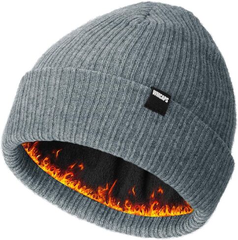 Wmcaps Thermal Fleece Lined Winter Beanie for Men Women, Soft Warm Knit Hat, Stocking Cap for Cold Weather in Saudi Arabia