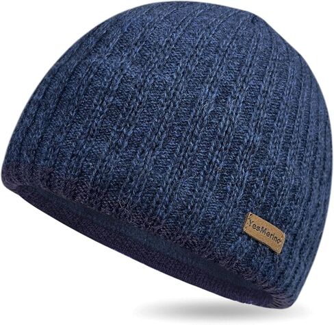 Winter Wool Blend Beanie with 3-Inch Fleece-Lined Hem – Soft Warm Lightweight Unisex Hat for Men & Women in Saudi Arabia
