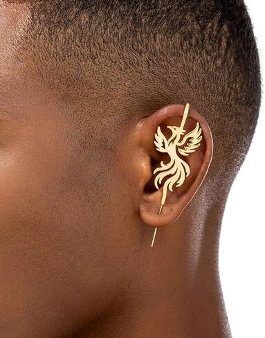 أقراط Rising Phoenix Helix Hook - قابلة للتعديل، ولا تسبب الحساسية، على شكل أساور أذن للجنسين in Kuwait