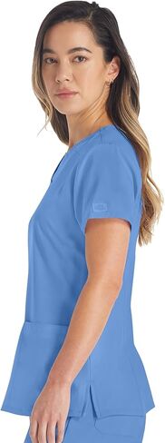 Dickies Women's Scrub Top V -neck Top مع 2 جيوب ، فتل الرطوبة ونسيج امتداد 360 درجة - DK615 in Saudi Arabia