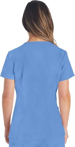 Dickies Women's Scrub Top V -neck Top مع 2 جيوب ، فتل الرطوبة ونسيج امتداد 360 درجة - DK615 in Saudi Arabia