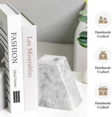 ديكور نهايات رخامية، نهايات كتب مزهرية فريدة للأرفف، سدادة كتب من الحجر الطبيعي لتزيين المنزل والمطبخ والمكتب (جريجيو) in Kuwait