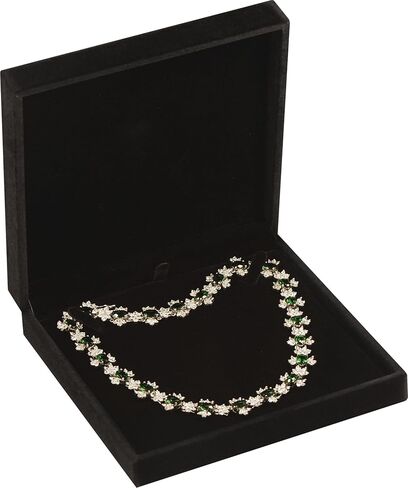 LAODA Big Necklace Chain Jewelry Gift Box Soft Touch Premium Velvet Material Choker Necklace Storage Holder Box for Women Men Size 6.4"(W)*6.4"(D)*1.5"(H) (1, Black) in Saudi Arabia