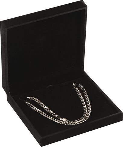 LAODA Big Necklace Chain Jewelry Gift Box Soft Touch Premium Velvet Material Choker Necklace Storage Holder Box for Women Men Size 6.4"(W)*6.4"(D)*1.5"(H) (1, Black) in Saudi Arabia