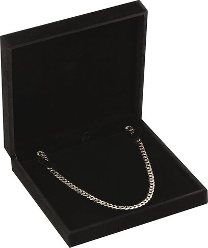 LAODA Big Necklace Chain Jewelry Gift Box Soft Touch Premium Velvet Material Choker Necklace Storage Holder Box for Women Men Size 6.4"(W)*6.4"(D)*1.5"(H) (1, Black) in Saudi Arabia