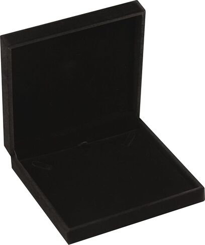 LAODA Big Necklace Chain Jewelry Gift Box Soft Touch Premium Velvet Material Choker Necklace Storage Holder Box for Women Men Size 6.4"(W)*6.4"(D)*1.5"(H) (1, Black) in Saudi Arabia