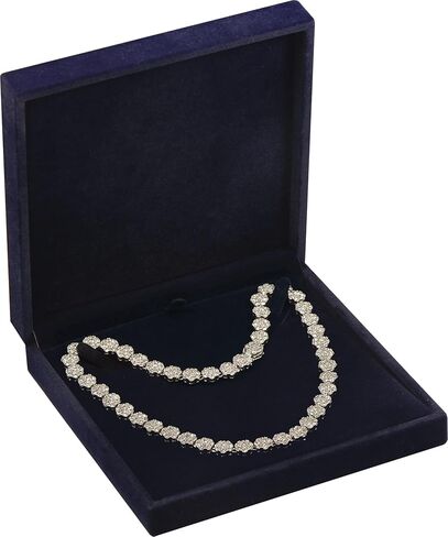 LAODA Big Necklace Chain Jewelry Gift Box Soft Touch Premium Velvet Material Choker Necklace Storage Holder Box for Women Men Size 6.4"(W)*6.4"(D)*1.5"(H) (1, Black) in Saudi Arabia