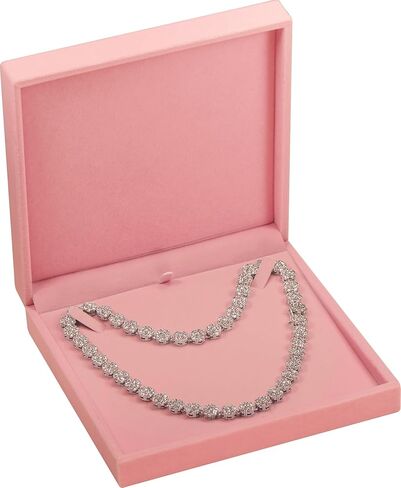 LAODA Big Necklace Chain Jewelry Gift Box Soft Touch Premium Velvet Material Choker Necklace Storage Holder Box for Women Men Size 6.4"(W)*6.4"(D)*1.5"(H) (1, Black) in Saudi Arabia