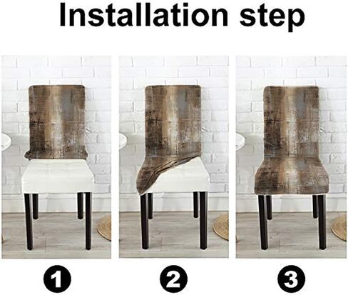 TOMWISH Seat Covers for Dining Room Set of 6 Slipcovers Brown Abstract Art Stretch Spandex Dining Chair Slipcovers Removable Parson Chair Covers for Kitchen Hotel Restaurant Banquet Ceremony in Saudi Arabia